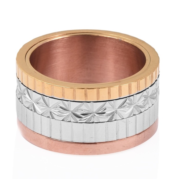 ION Plated YRG & Stainless Steel Ring (Size 6.5) - Picture 3 of 4